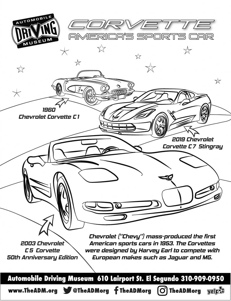Corvettes Model Ts And Hot Wheels Any Color You Want Automobile Driving Museum Letter e is for elmo coloring page from letter e category. corvettes model ts and hot wheels any