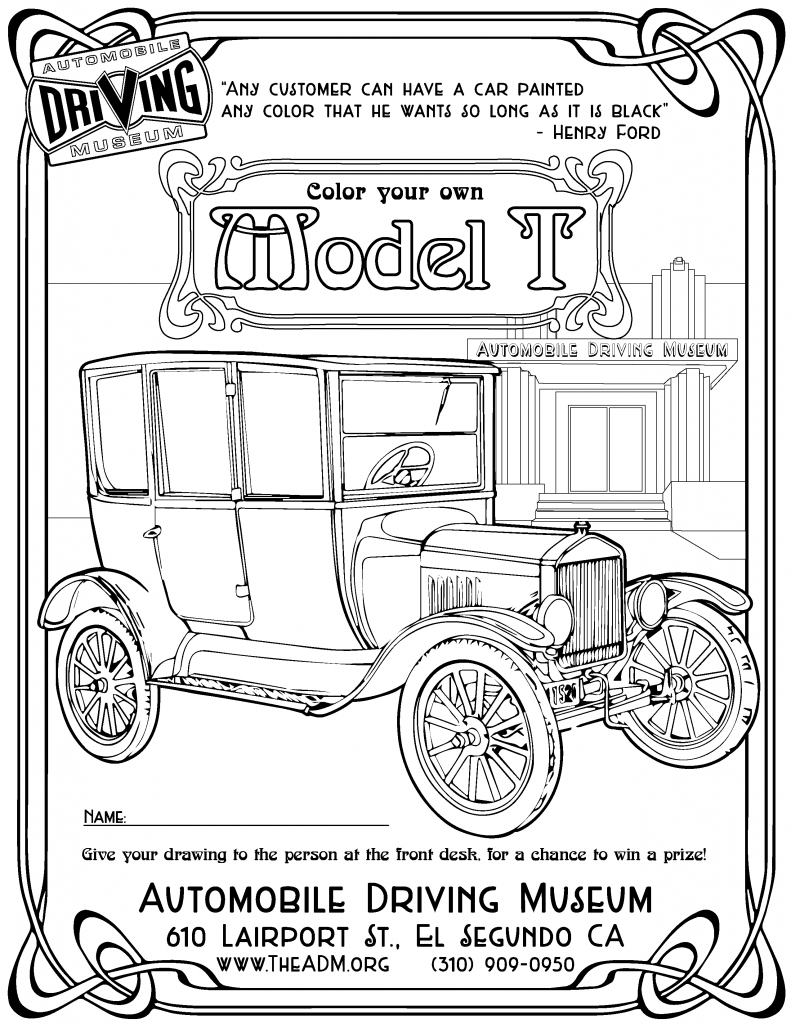Model T coloring page